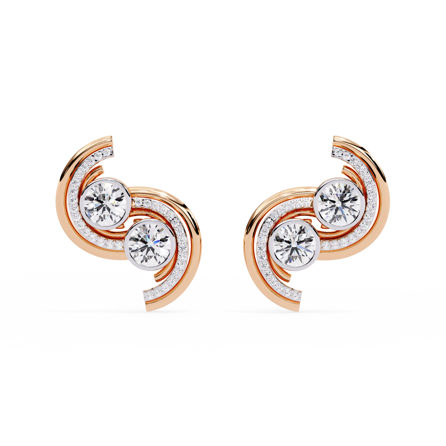 Radiant Swirl Lab-Grown Diamond Earrings