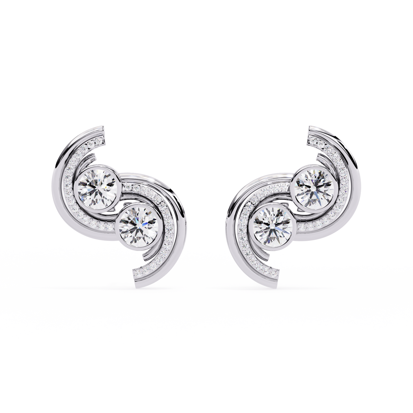 Radiant Swirl Lab-Grown Diamond Earrings