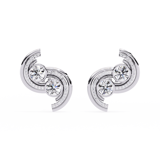 Radiant Swirl Lab-Grown Diamond Earrings