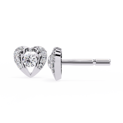 Romantic Heart Lab-Grown Diamond Stud Earrings