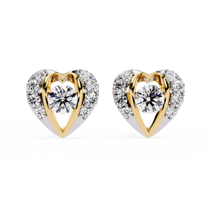 Romantic Heart Lab-Grown Diamond Stud Earrings