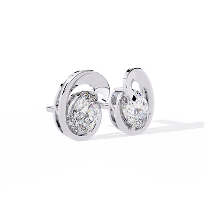 Contemporary Swirl Lab-Grown Diamond Stud Earrings