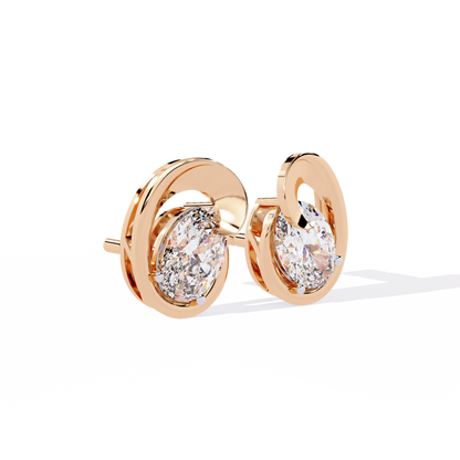 Contemporary Swirl Lab-Grown Diamond Stud Earrings