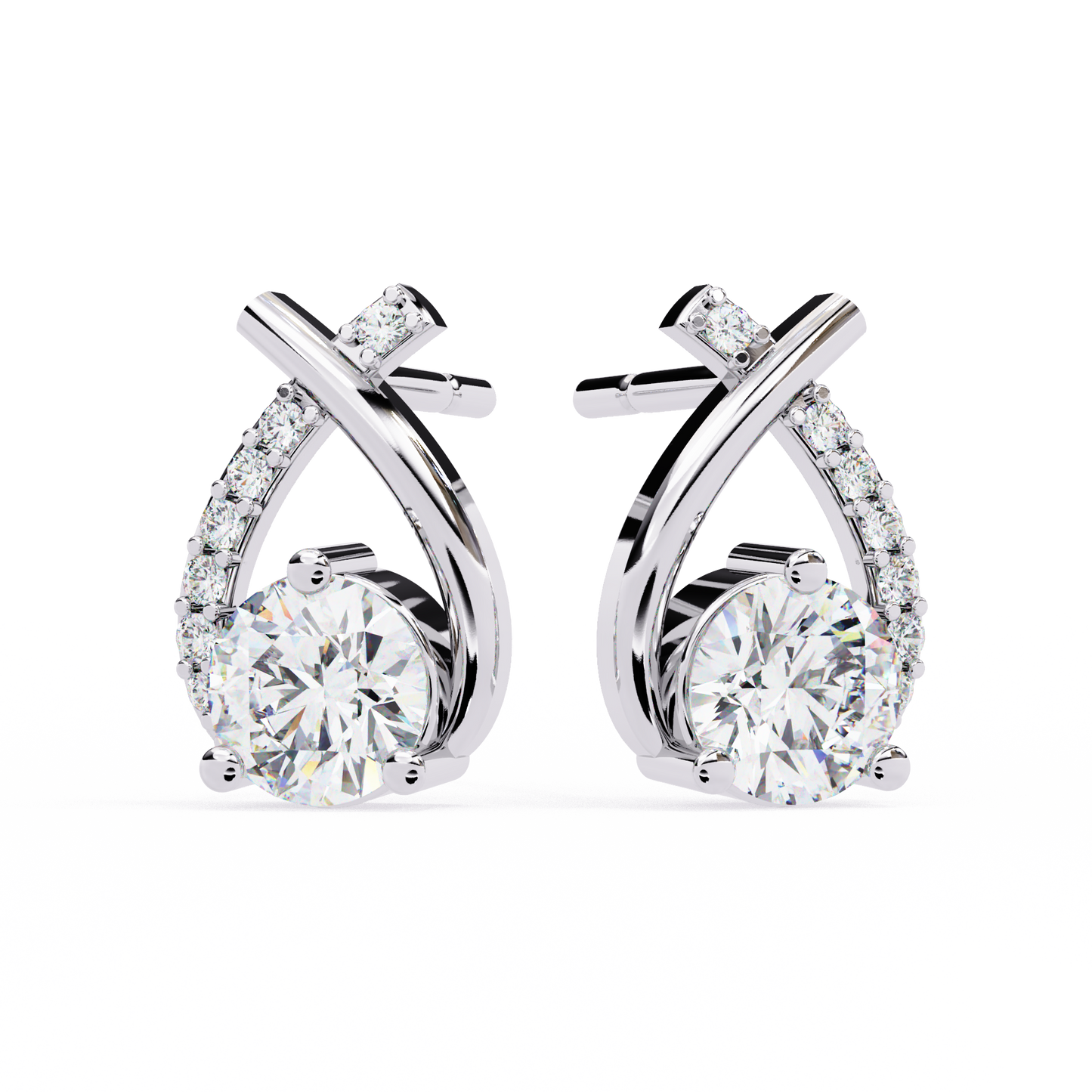 Graceful Twist Lab-Grown Diamond Stud Earrings