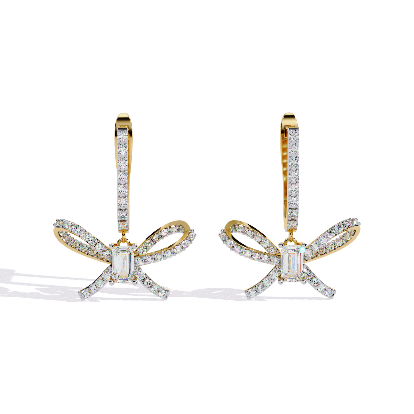 Elegant Bow-Inspired Lab-Grown Diamond Drop Earrings