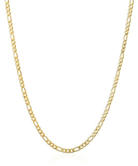 14k Yellow Gold 18 Inch Diamond Cut Figaro Chain Necklace 1.6gm