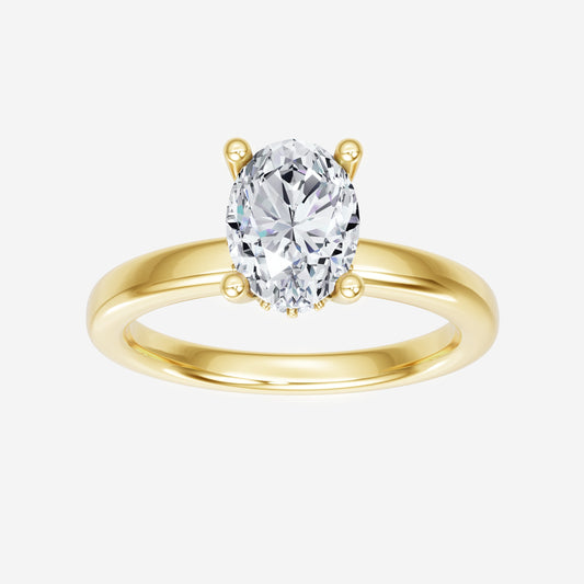 Oval Graceful Hidden Halo Ring