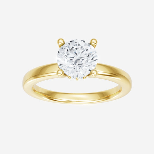 Round Graceful Hidden Halo Ring