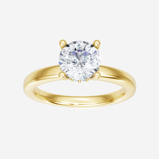 Round Graceful Hidden Halo Ring