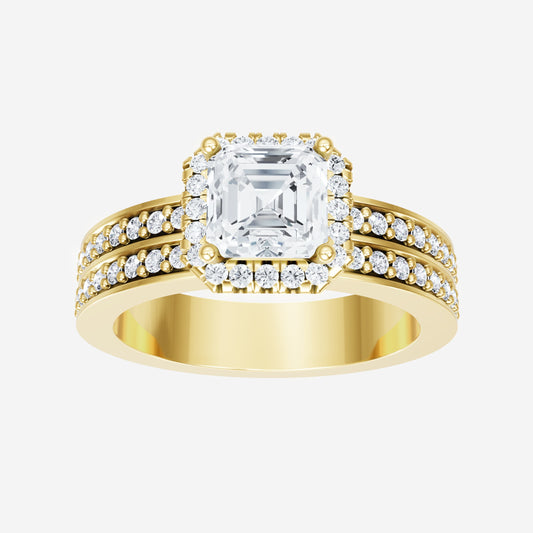 Asscher Elegant Whirl Ring