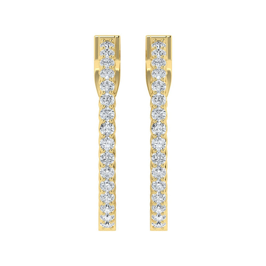 Lab Grown Diamond Sky Line Hoop Earrings (0.25ct-3.00ct)