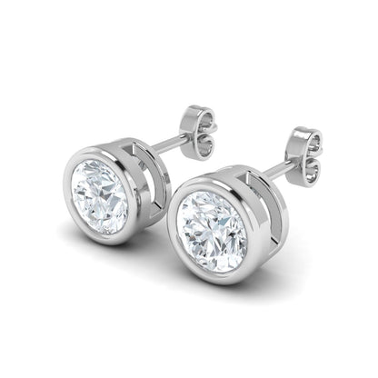 Lab Grown Diamond Bezel Set Studs (0.50ct-2.00ct)