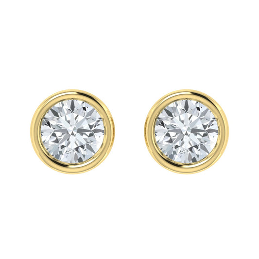 Pendientes con bisel y diamantes cultivados en laboratorio (0,50 ct-2,00 ct)