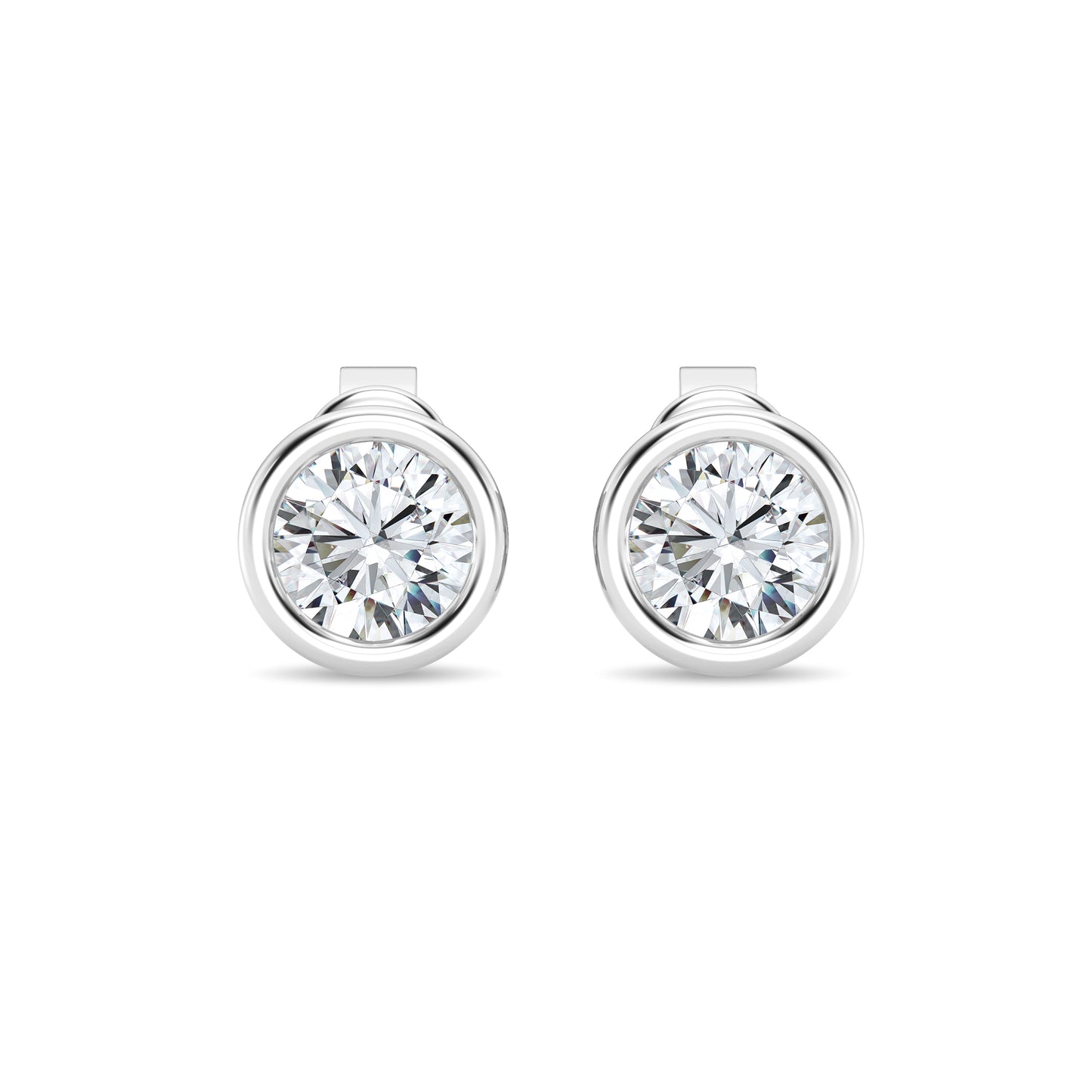 1.50ct Lab Grown Diamond Bezel Set Stud Earring