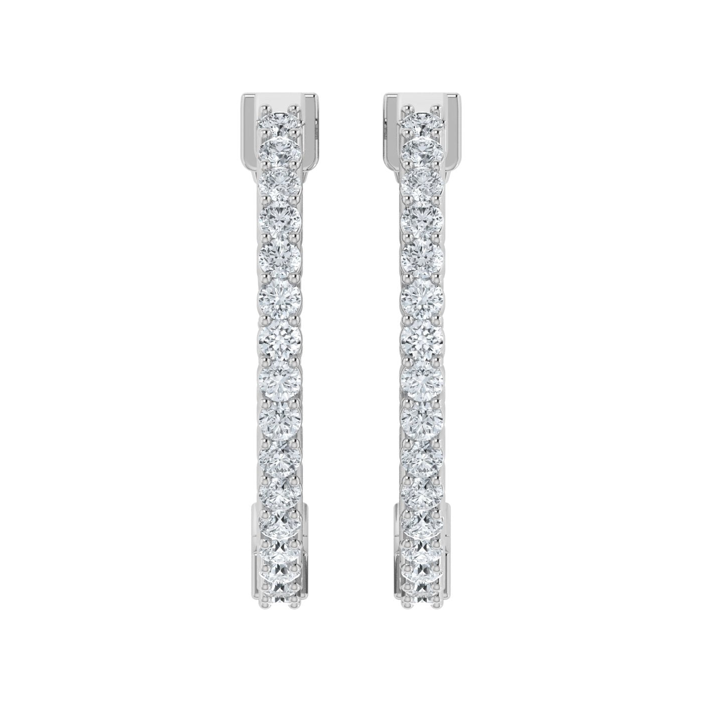 Lab Grown Diamond Long Hoop Earrings (0.50ct-3.00ct)