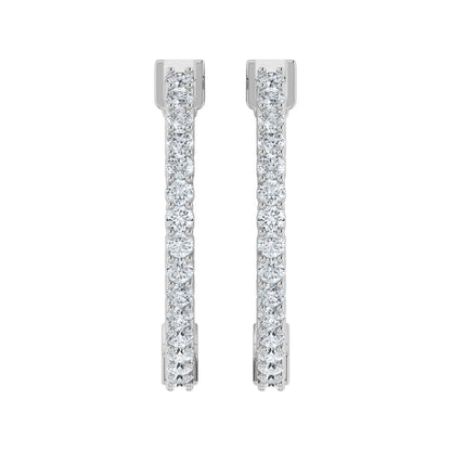 Lab Grown Diamond Long Hoop Earrings (0.50ct-3.00ct)