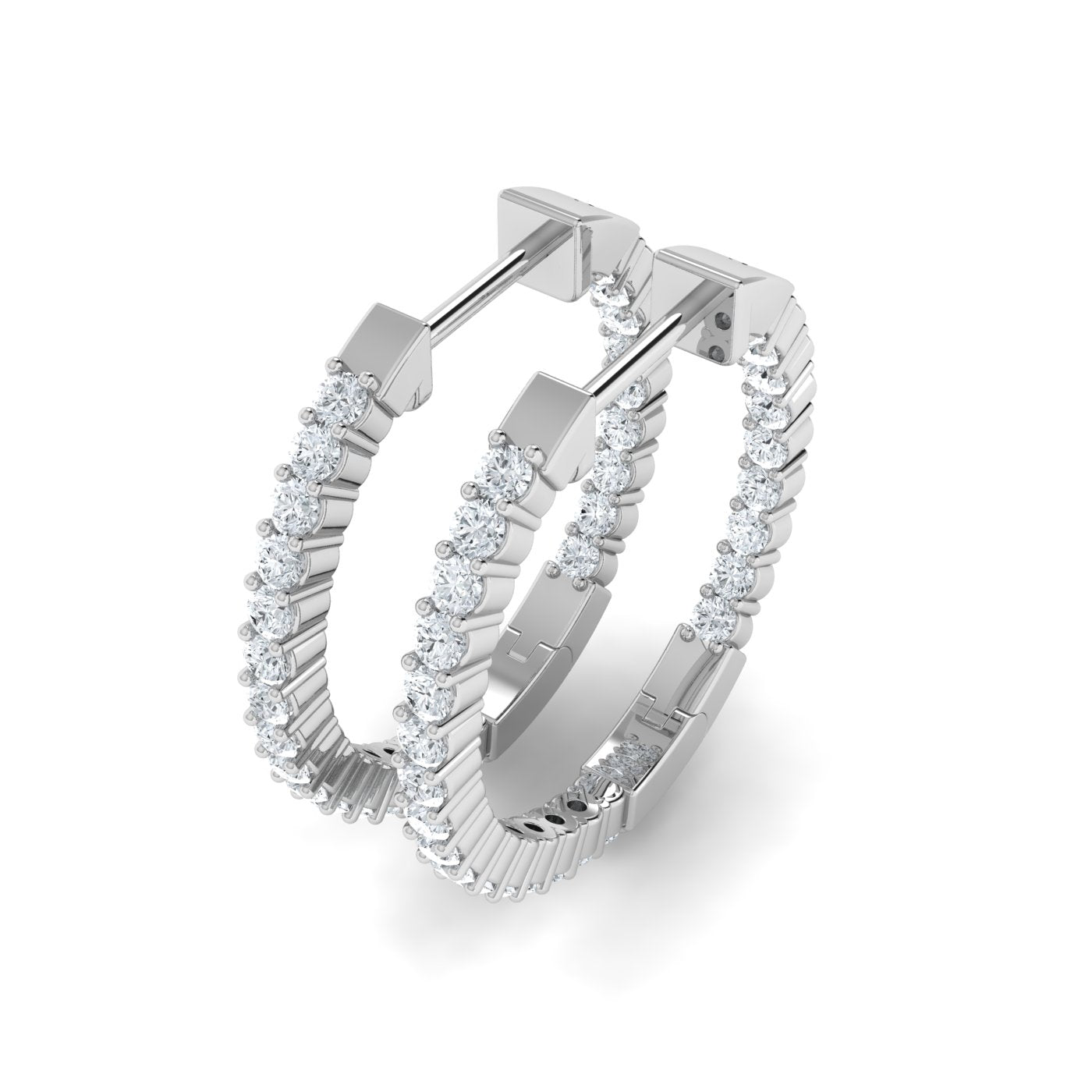 Lab Grown Diamond Long Hoop Earrings (0.50ct-3.00ct)