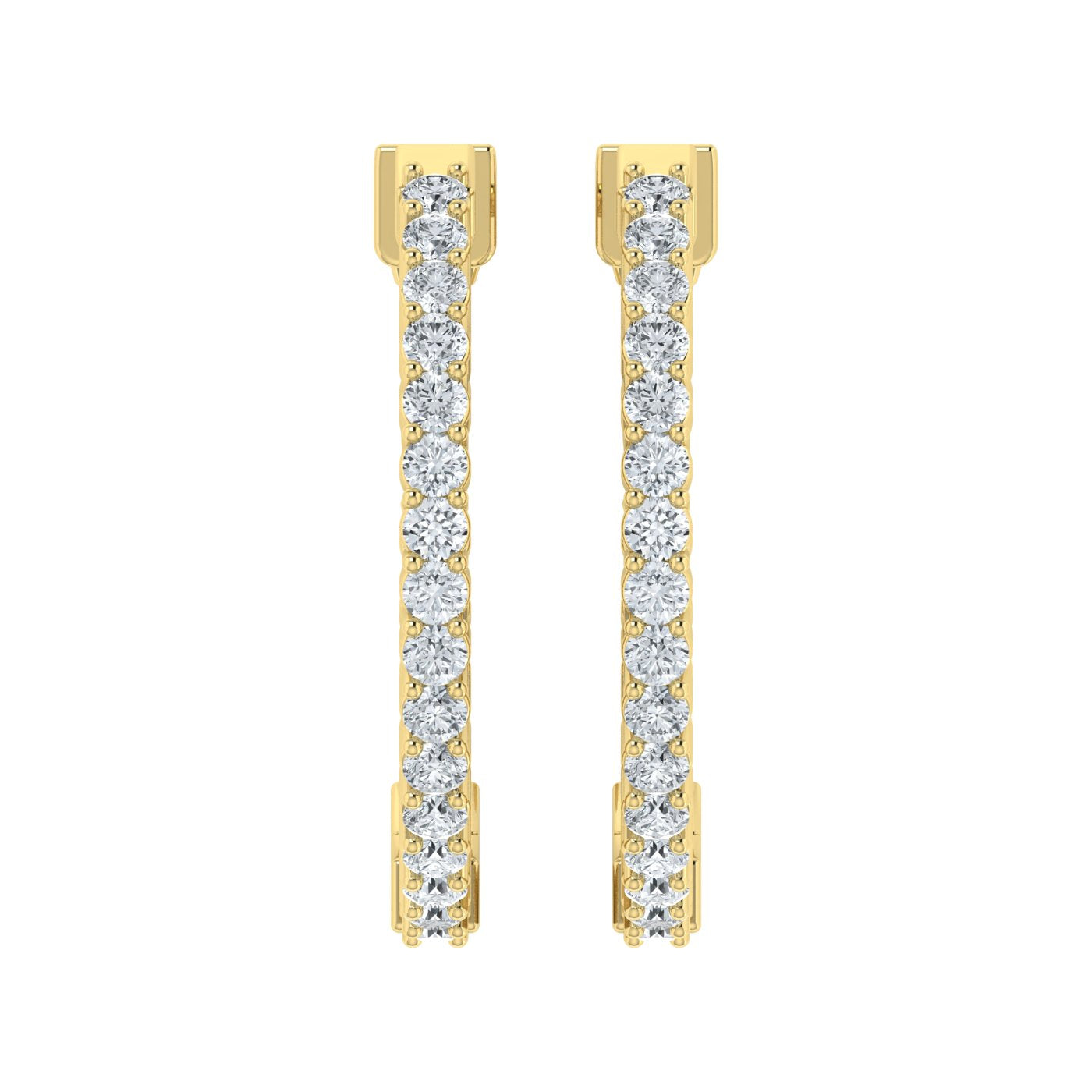 Lab Grown Diamond Long Hoop Earrings (0.50ct-3.00ct)