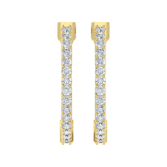 Lab Grown Diamond Long Hoop Earrings (0.50ct-3.00ct)