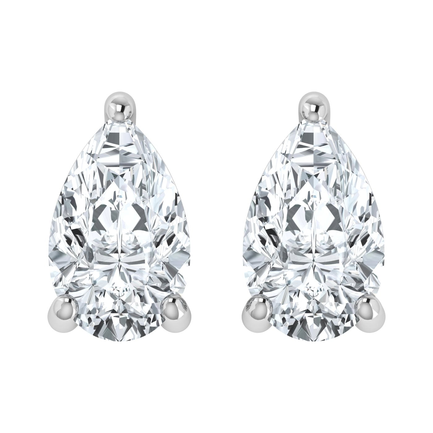 Lab Grown Diamond Pear Solitaire Earrings (0.50ct-1.00ct)