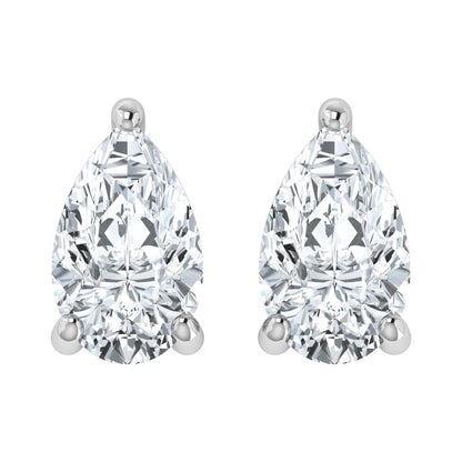 Lab Grown Diamond Pear Solitaire Earrings (0.50ct-1.00ct)