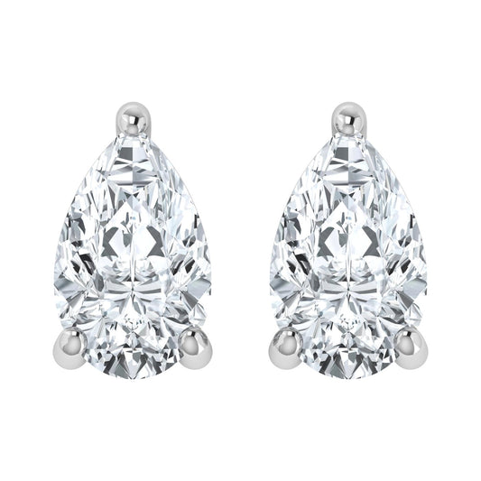 Lab Grown Diamond Pear Solitaire Earrings (0.50ct-1.00ct)