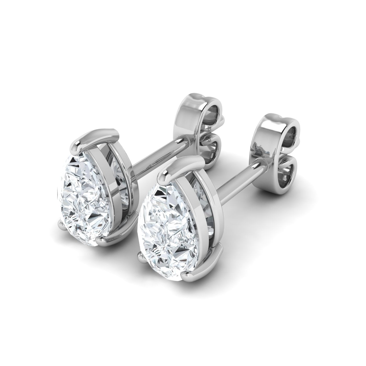 Lab Grown Diamond Pear Solitaire Earrings (0.50ct-1.00ct)