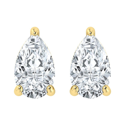 Lab Grown Diamond Pear Solitaire Earrings (0.50ct-1.00ct)