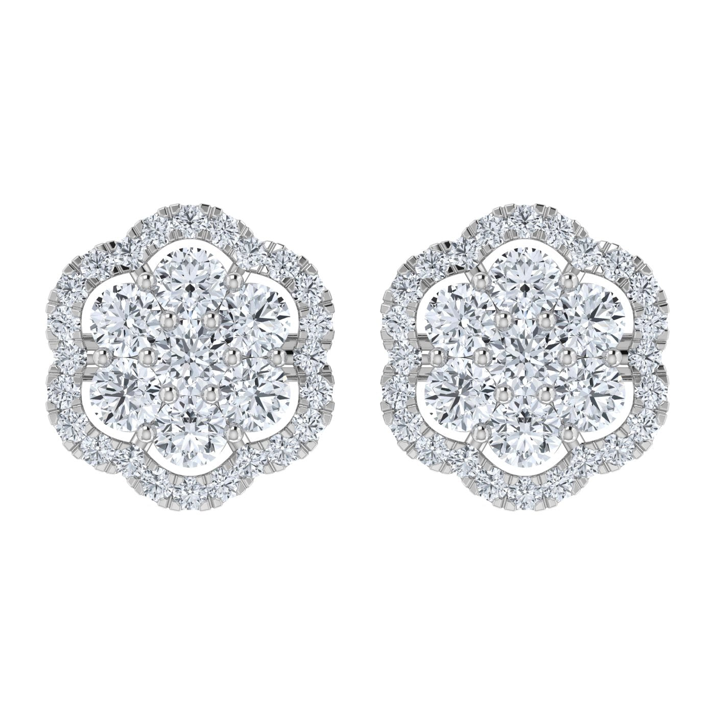 0.75ct Lab Grown Diamond  Flower Earring