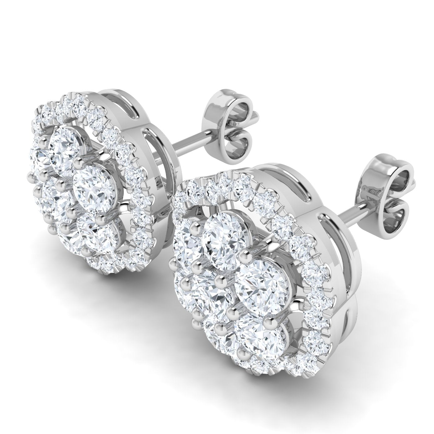 0.75ct Lab Grown Diamond  Flower Earring