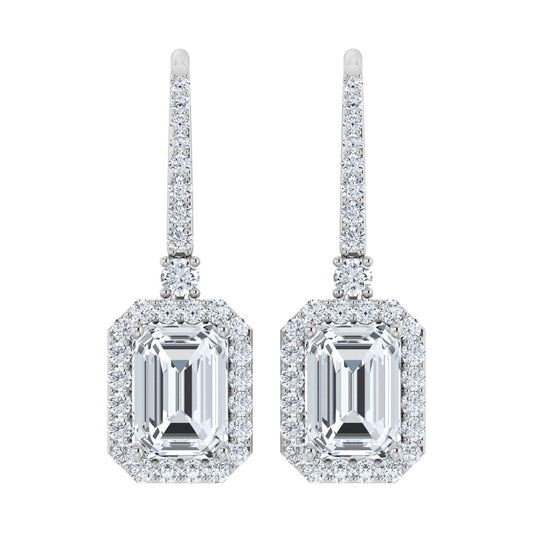 2.50ct  Lab Grown Diamond Emerald Cut Earring