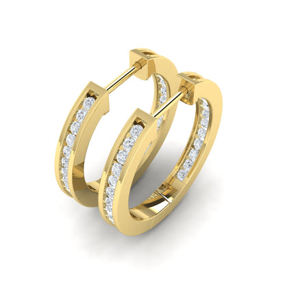 Lab Grown Diamond Cosmic Whisper Hoop Earrings (0.50ct-3.00ct)