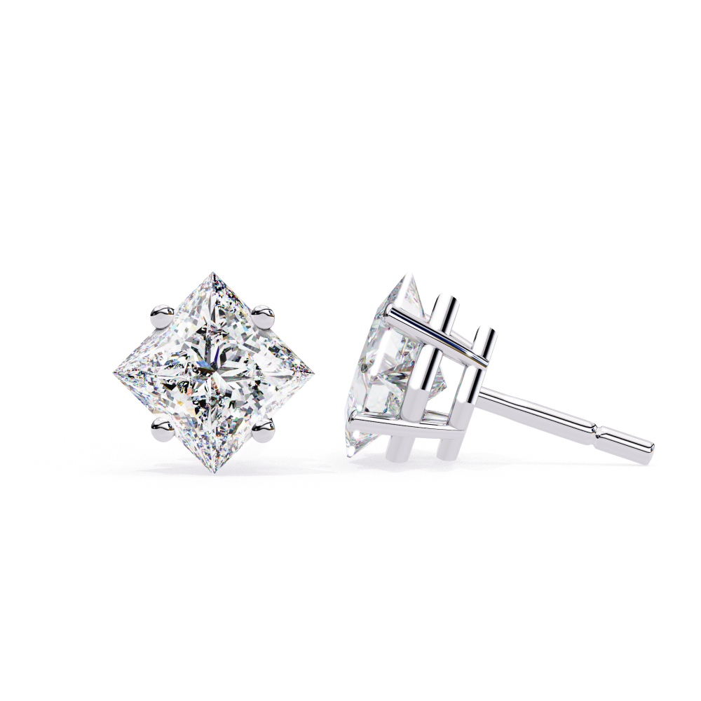 Pendientes prismáticos cuadrados con diamantes cultivados en laboratorio de 2,50 ct