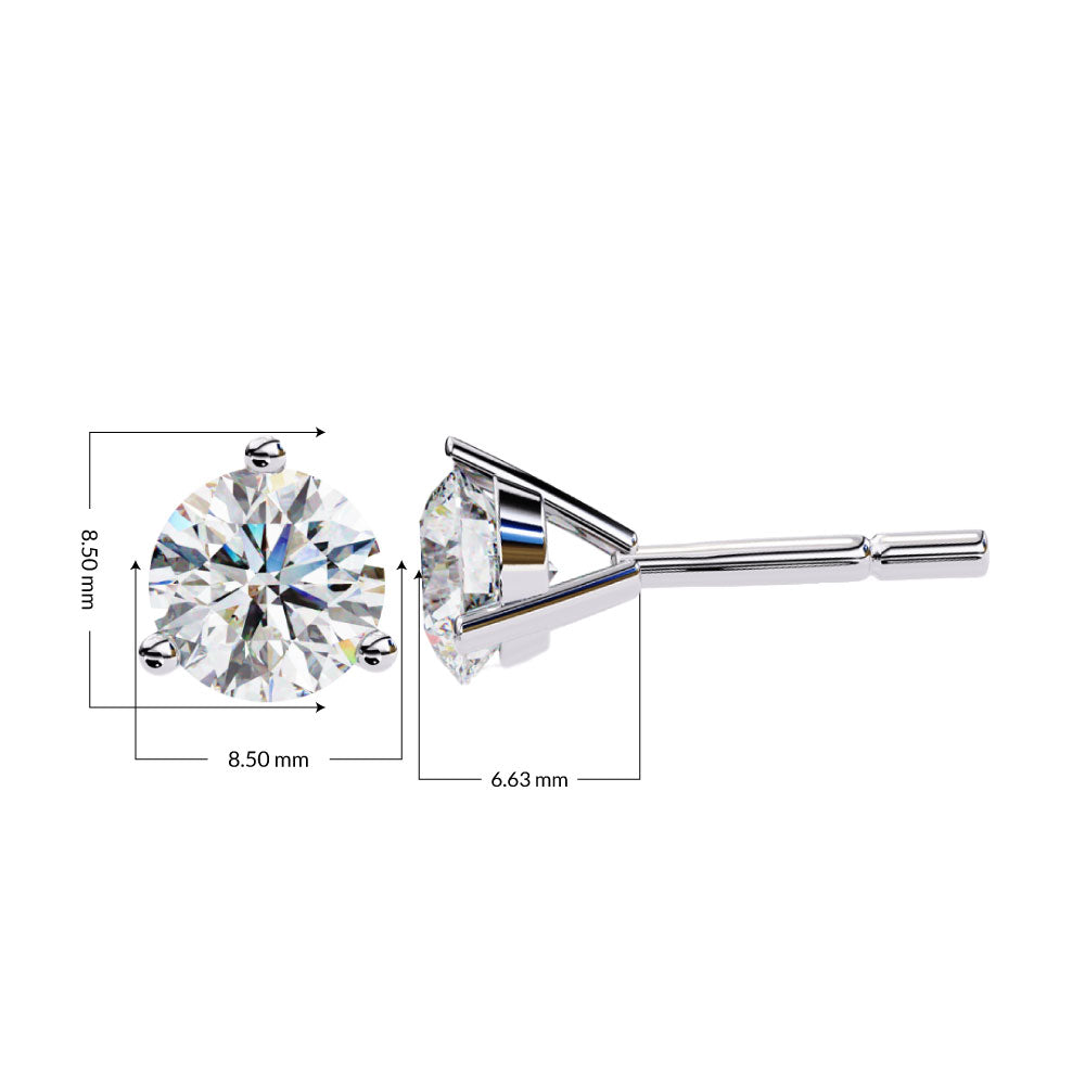 Pendientes Classic Brilliance de diamantes cultivados en laboratorio de 2,50 ct