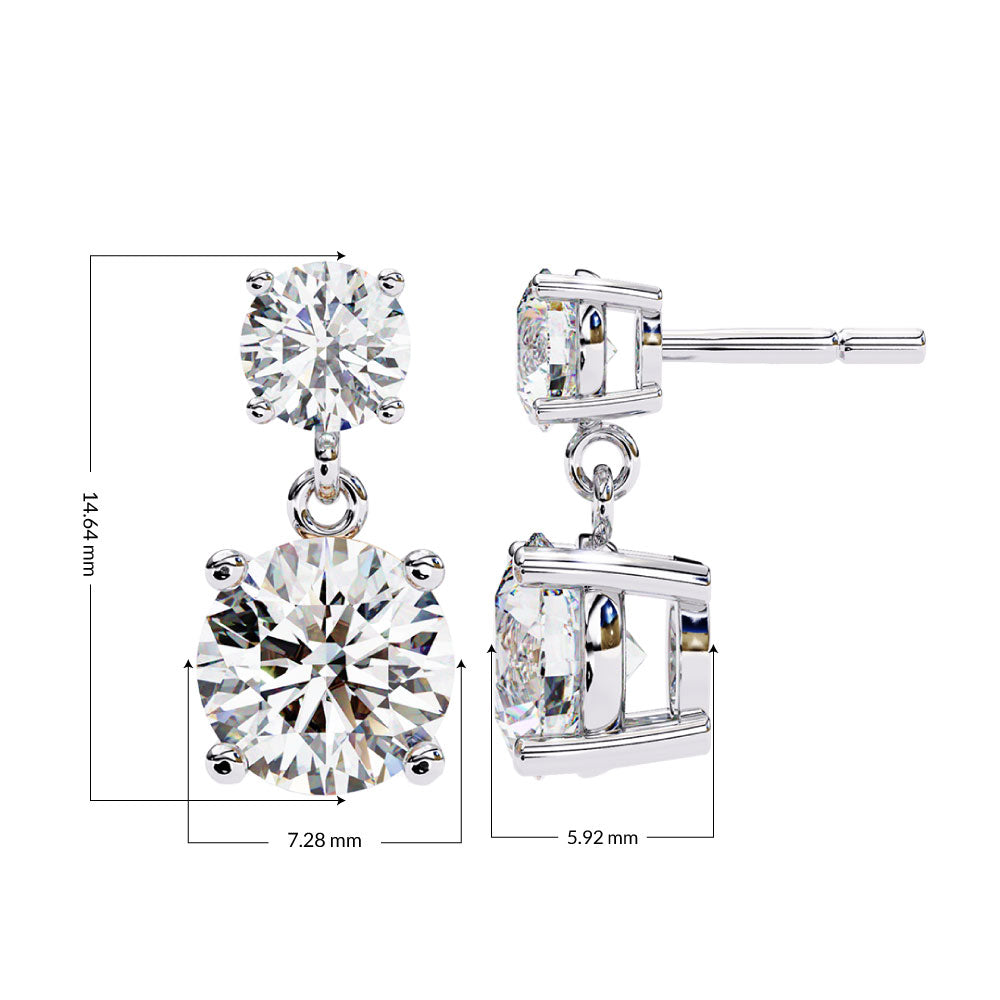 Pendientes colgantes Twinkling Treasures de diamantes cultivados en laboratorio de 4 ct