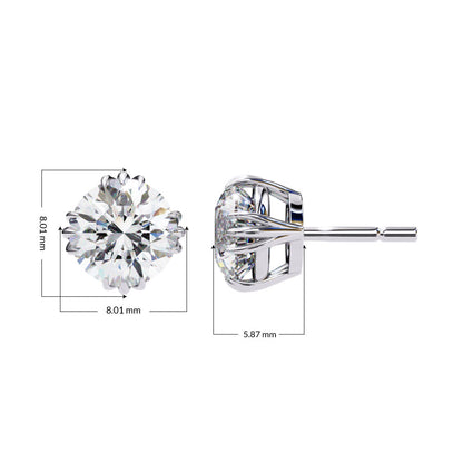 Pendientes de diamantes cultivados en laboratorio de 2,50 ct con destellos celestiales