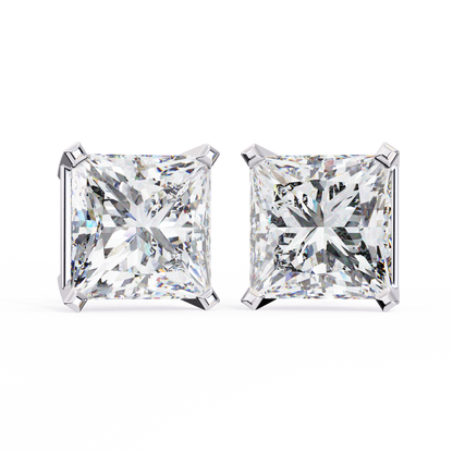 3.00ct Lab Grown Princess Cut Diamond Stud Earrings