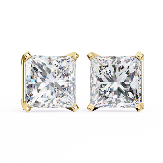 3.00ct Lab Grown Princess Cut Diamond Stud Earrings