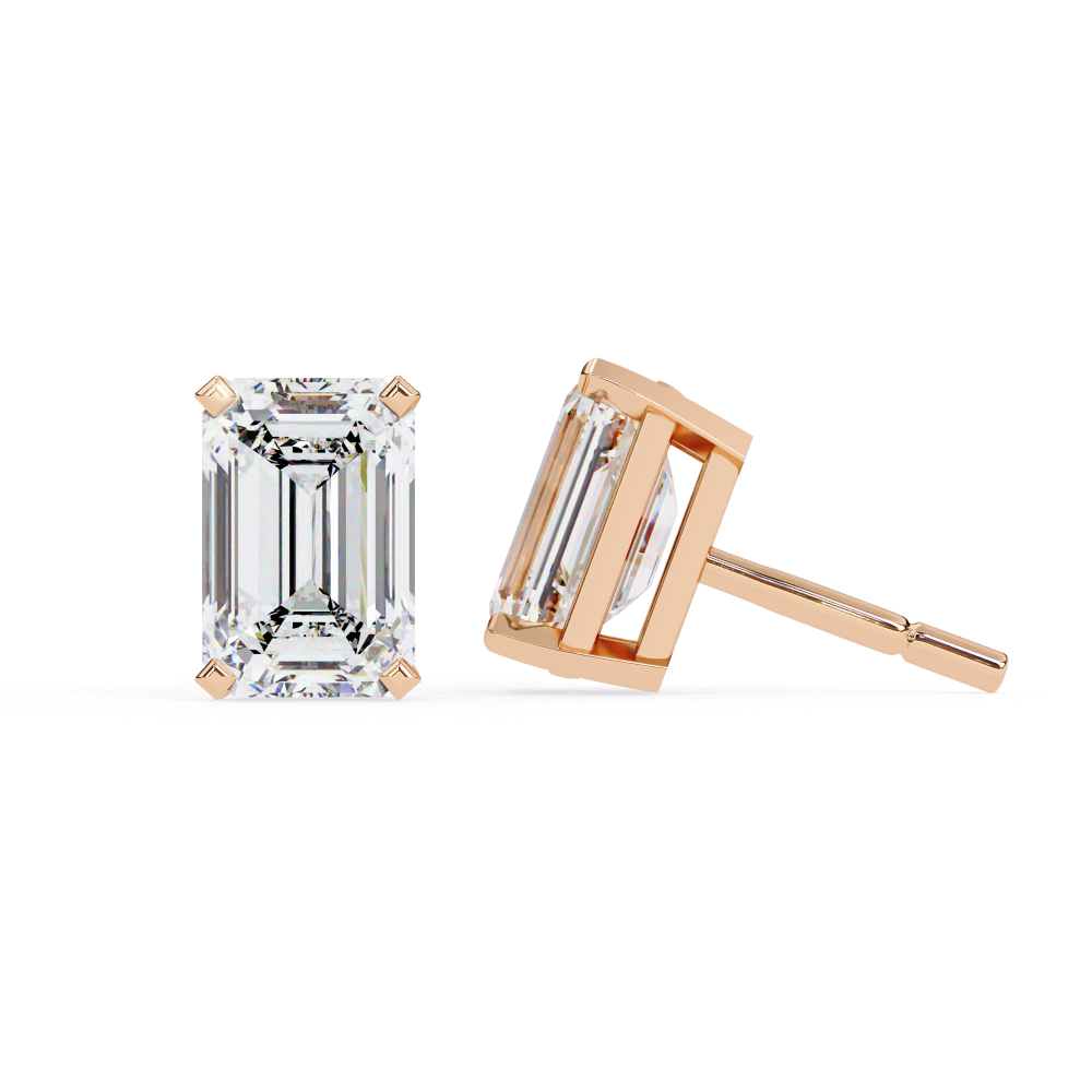 3.00ct Lab Grown Emerald Cut Diamond Studs