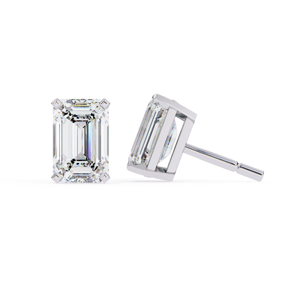 3.00ct Lab Grown Emerald Cut Diamond Studs