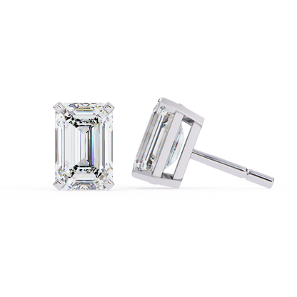 3.00ct Lab Grown Emerald Cut Diamond Studs