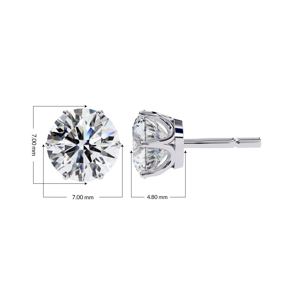 2.50ct Lab Grown Diamond Glow Stud Earrings