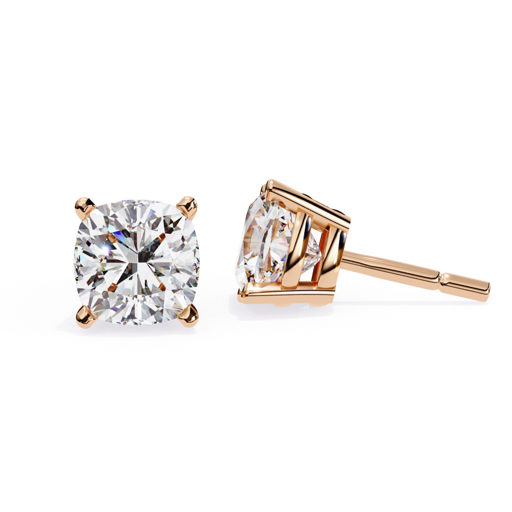 2.50ct Lab-Grown Diamond Cushion Solitaire Earrings