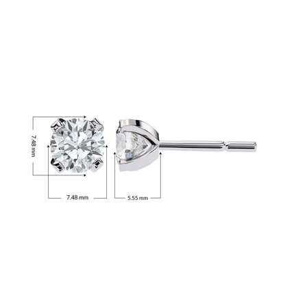 2.50ct Lab-Grown Diamond Solid Prongs Earrings