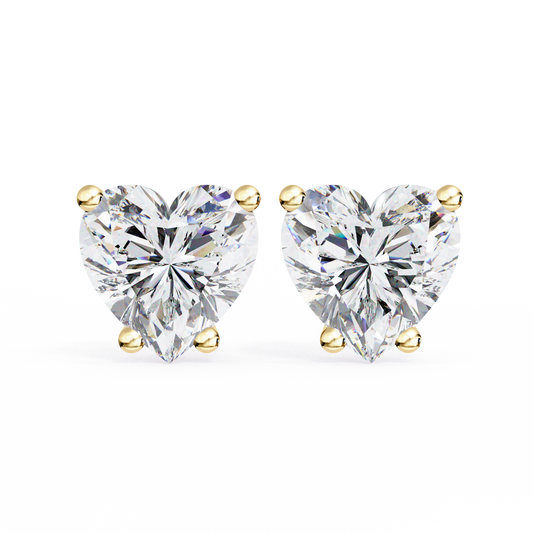 2.50ct Lab-Grown Diamond Heart Solitaire Earrings