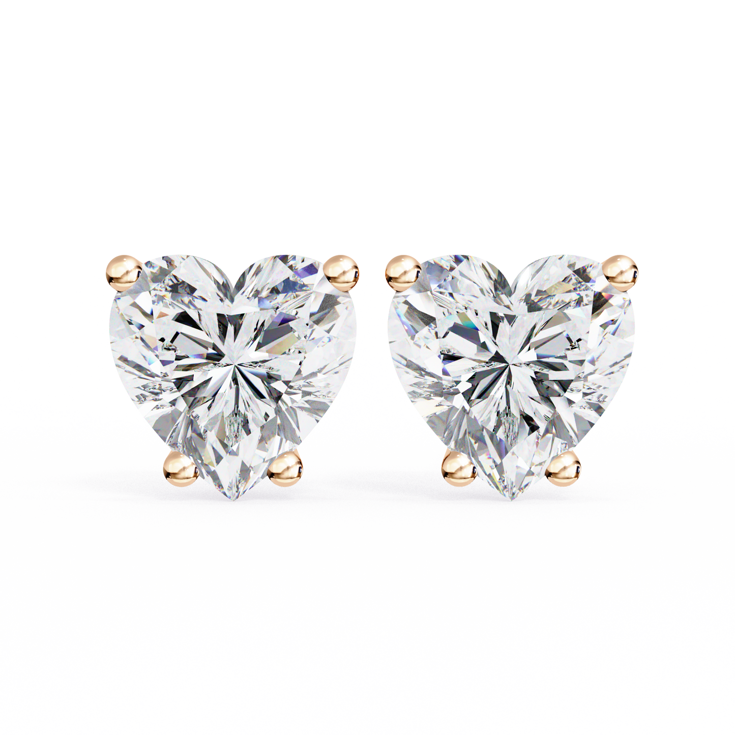 Pendientes de corazón solitario con diamantes cultivados en laboratorio de 2,50 ct