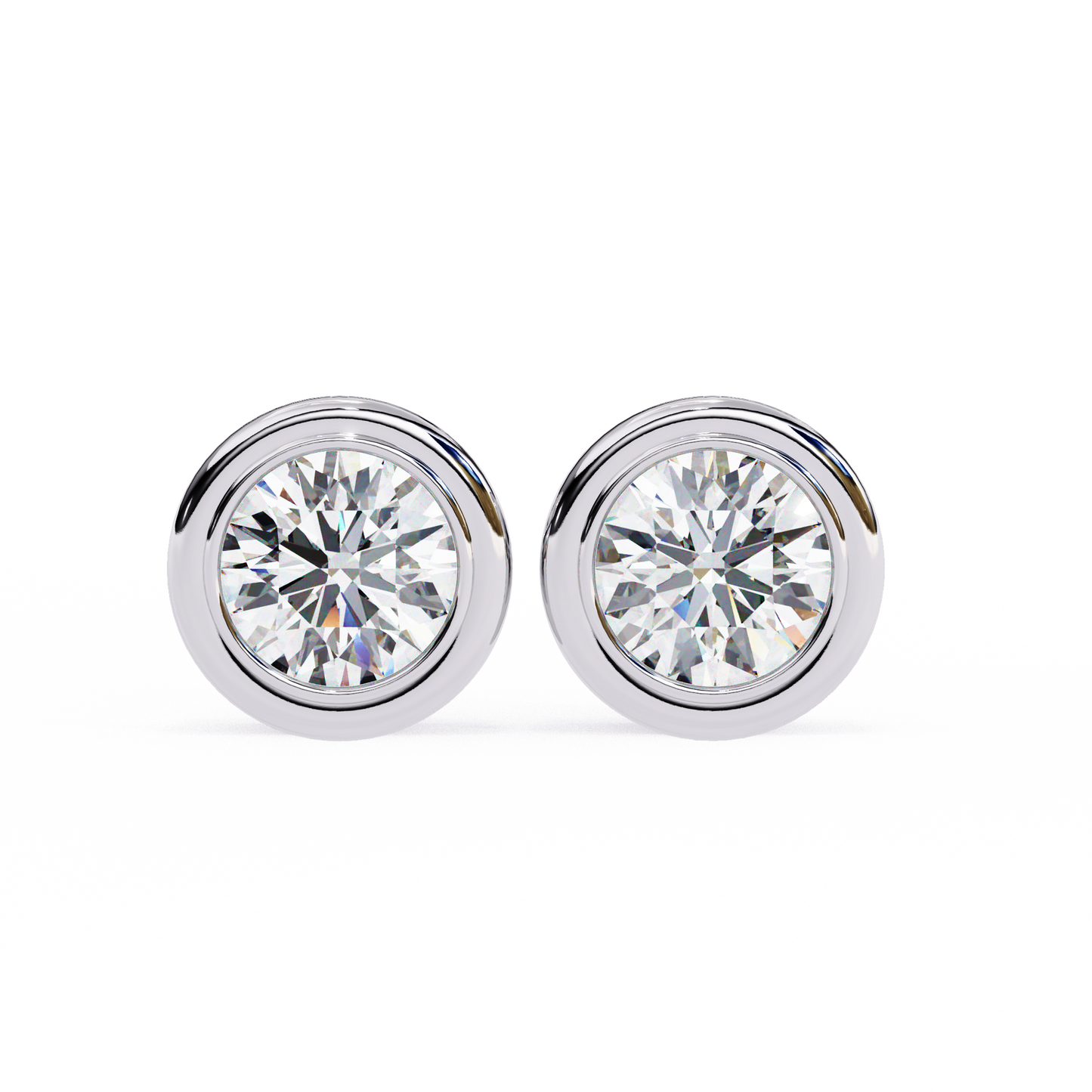 2.50ct Lab-Grown Diamond Bezel Set Studs