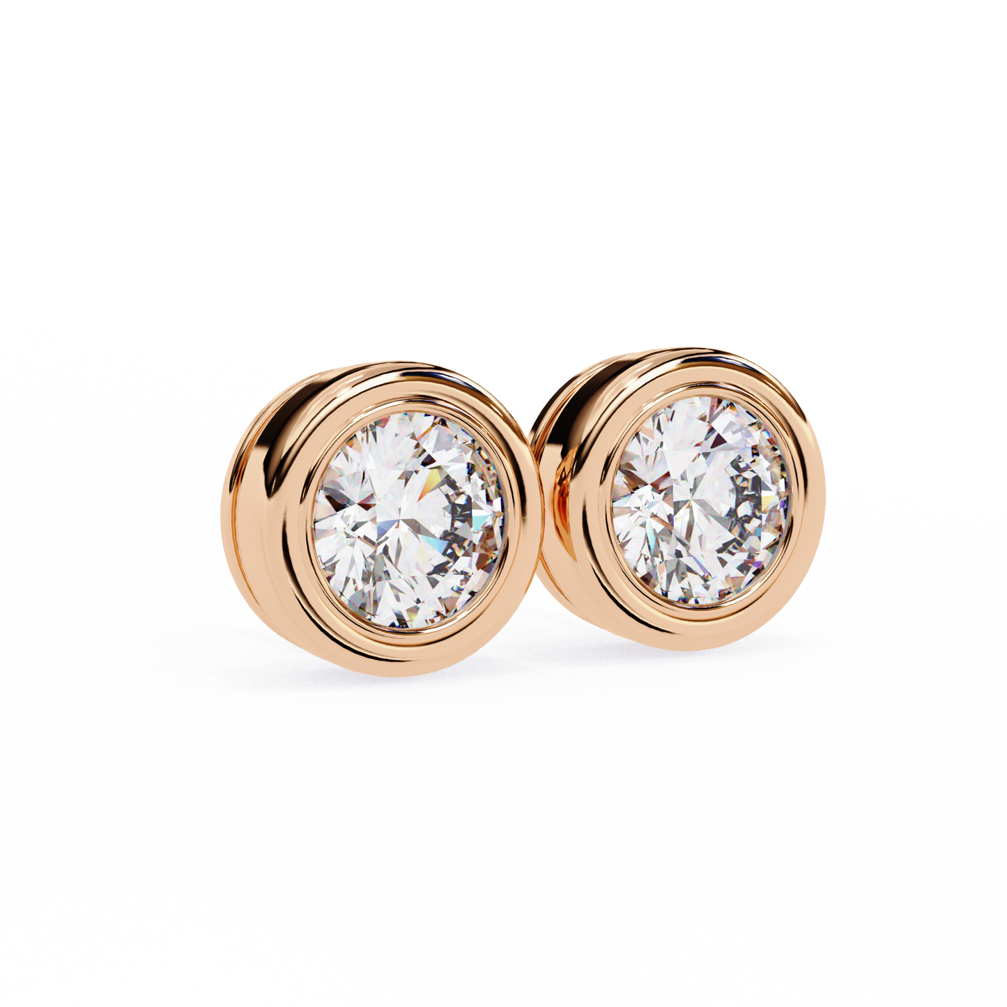 2.50ct Lab-Grown Diamond Bezel Set Studs