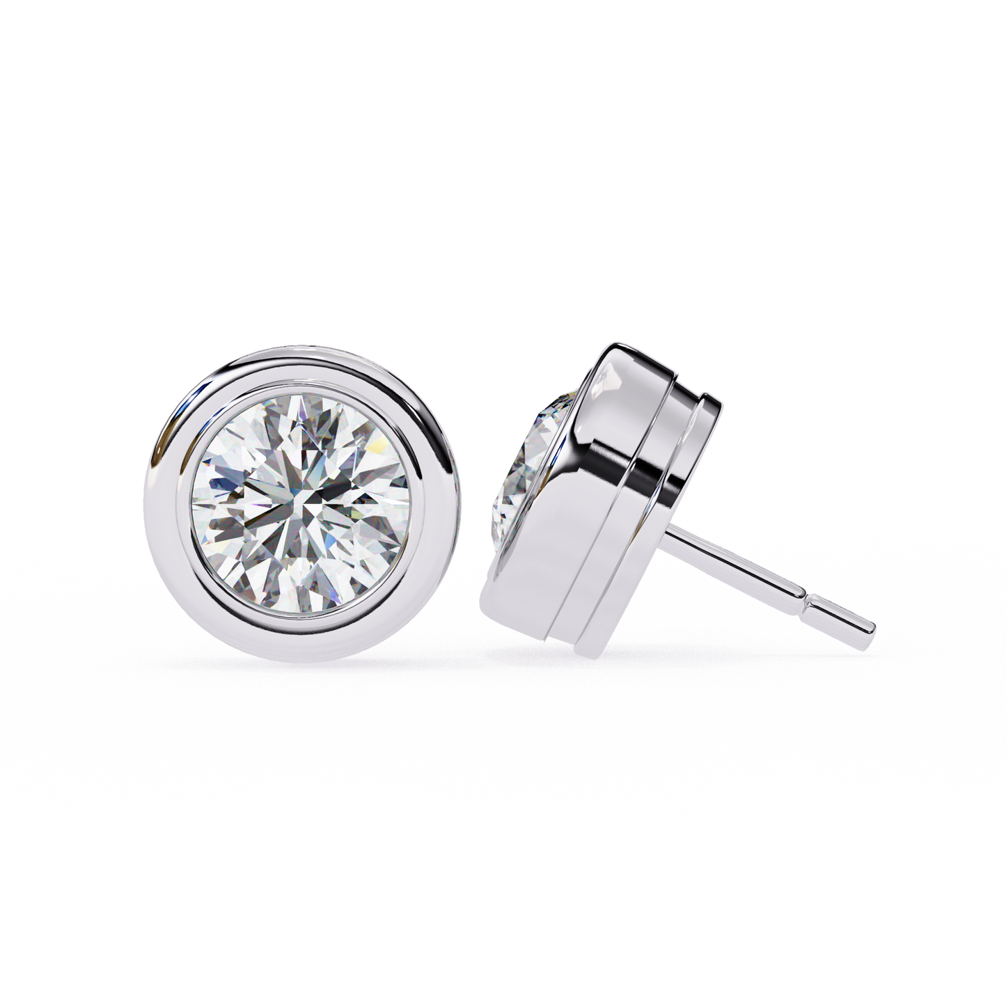 2.50ct Lab-Grown Diamond Bezel Set Studs