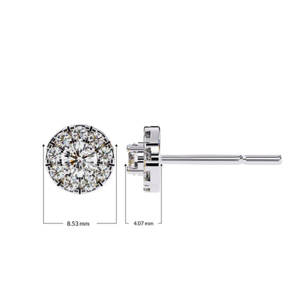 0.51ct Lab Grown Diamond Halo Studs